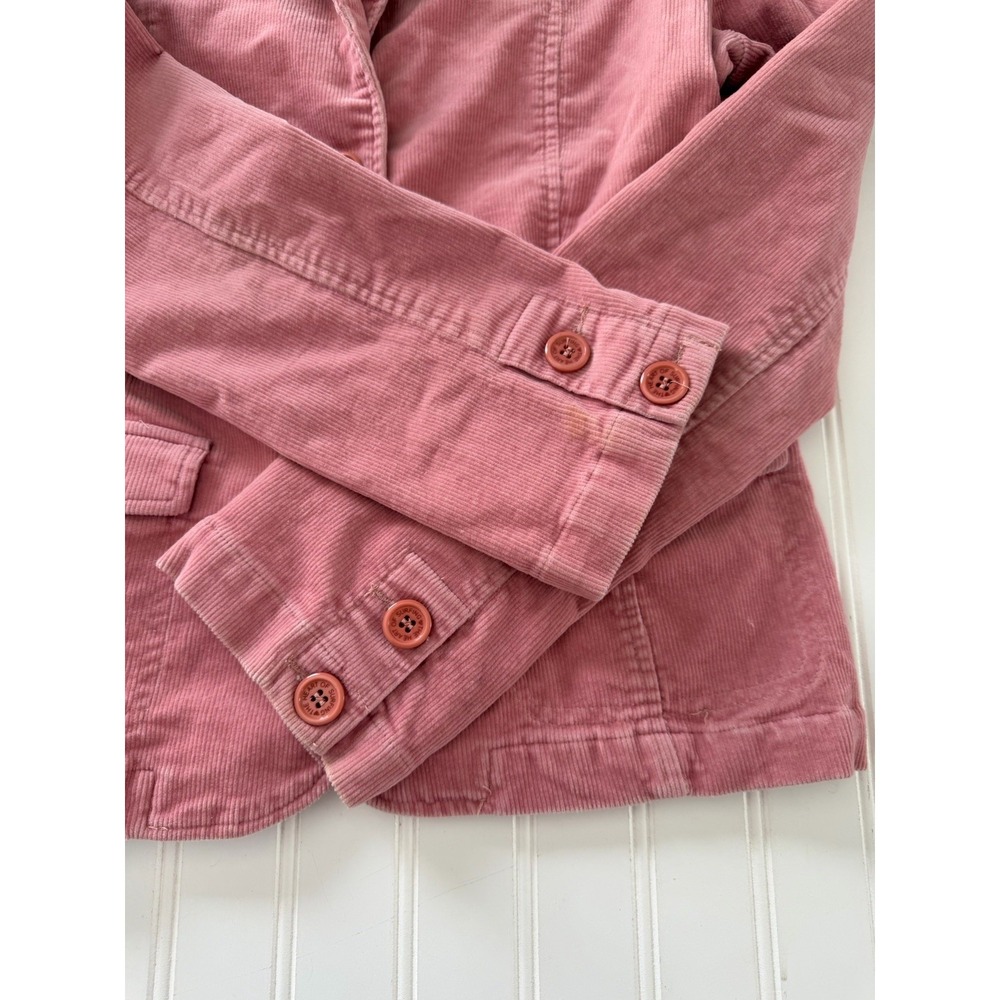 Y2K Roxy Pink Corduroy Blazer Jacket Women's Large 3 Button - Picture 8 of 10